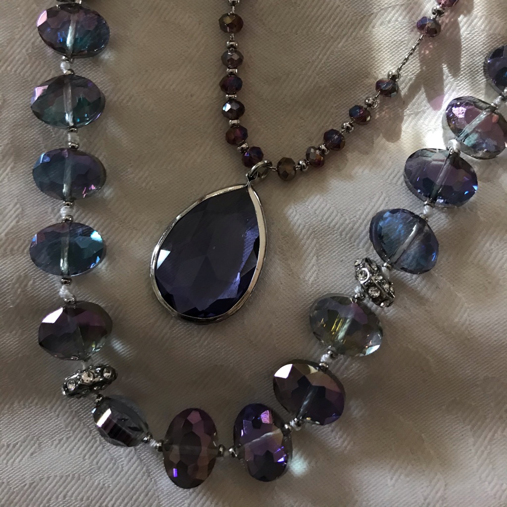 Iridescent Crystal Necklace 65$